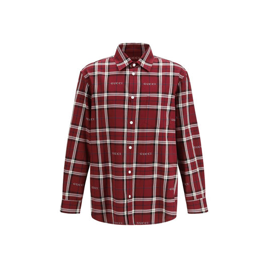 Gucci Red Cotton Pattern Shirt