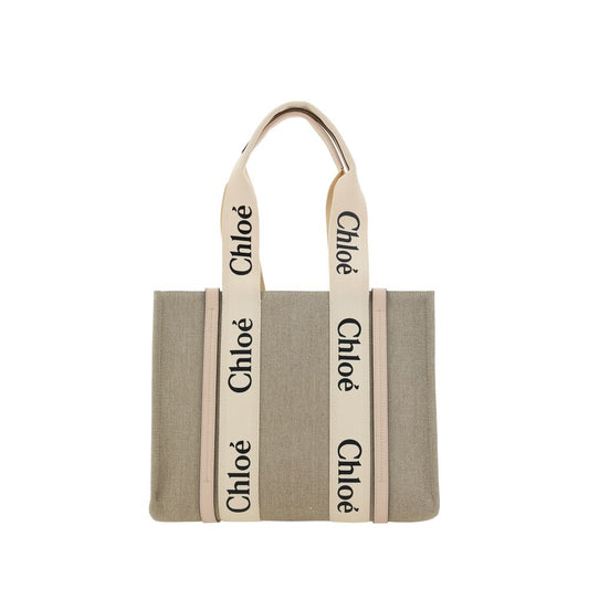 Chloé Beige Linen Handbag