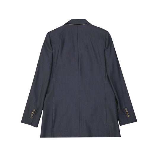 Brunello Cucinelli Blue Virgin Wool Blazer