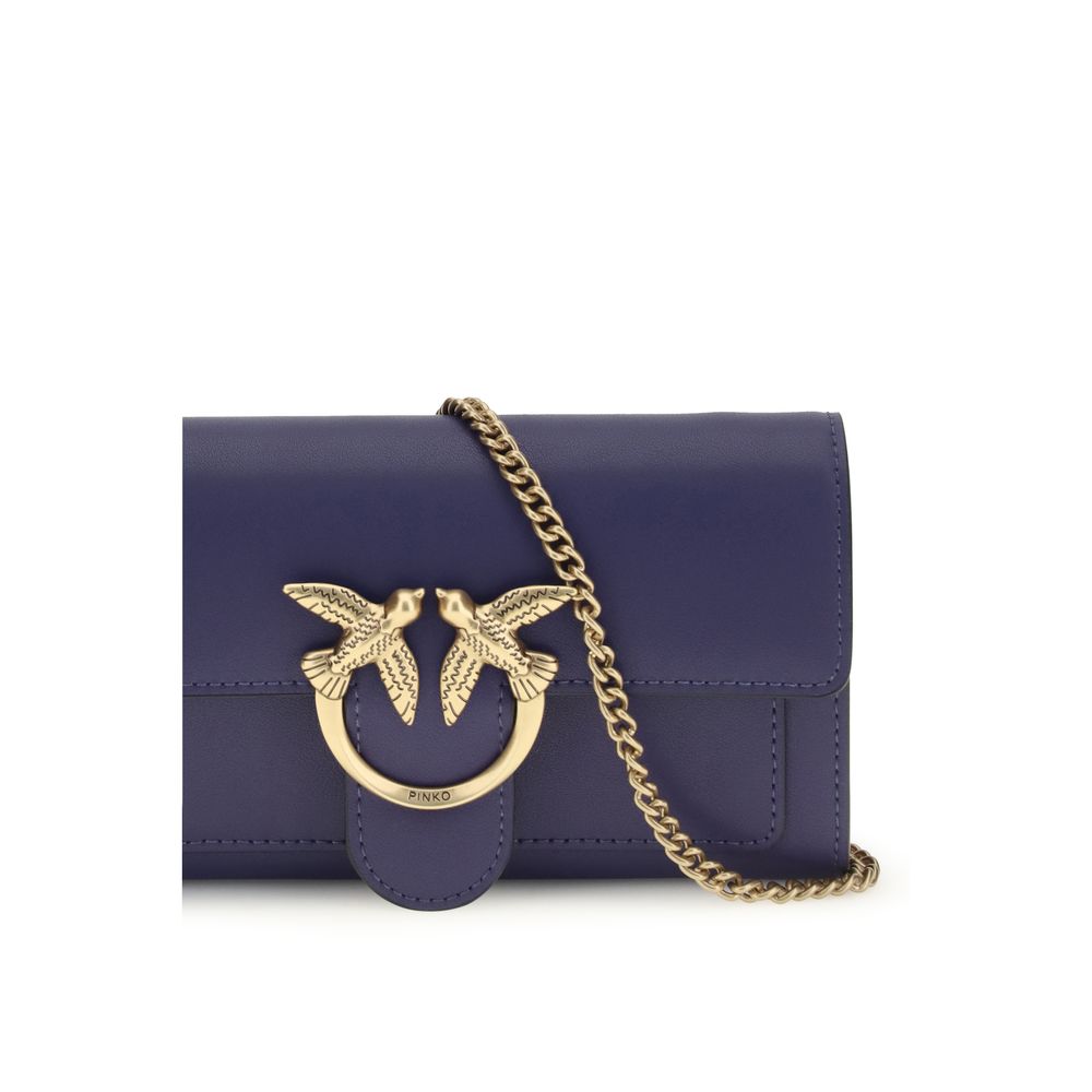 PINKO Blue Calf Leather Bos Taurus Wallet
