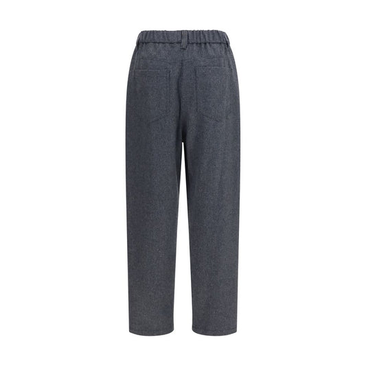 Brunello Cucinelli Gray Wool Oves Aries Casual Pants