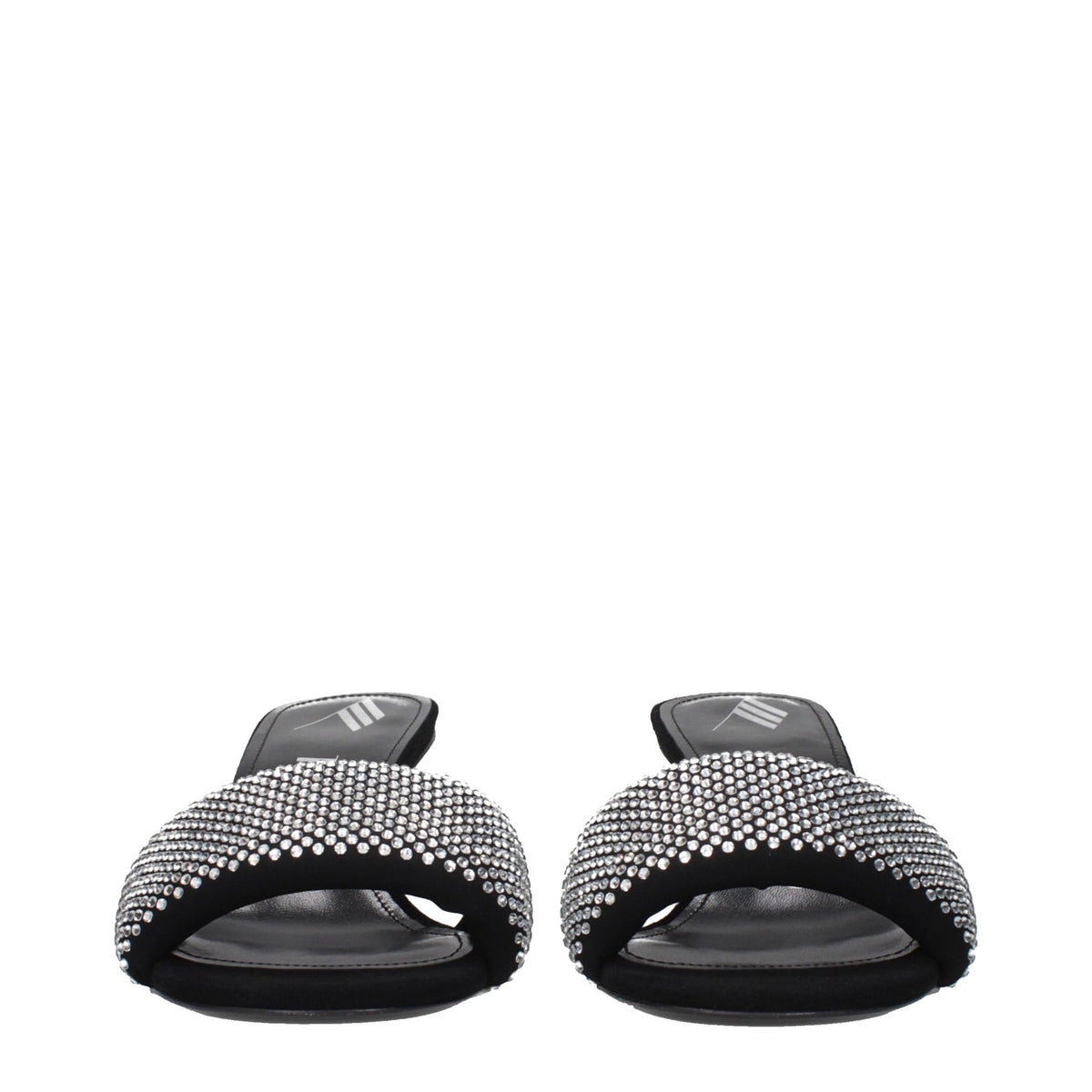 The Attico Black Fabric Stiletto Heel Sandals