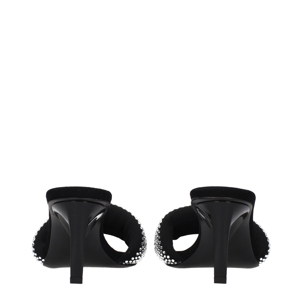 The Attico Black Fabric Stiletto Heel Sandals