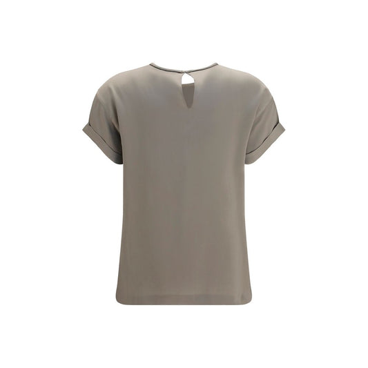 Brunello Cucinelli Beige Elastane Blouse
