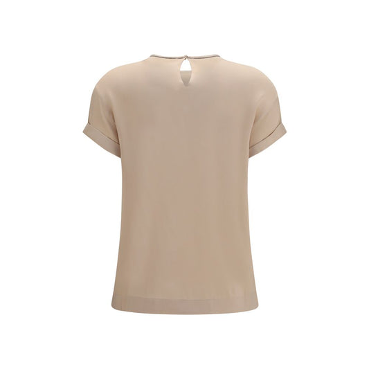Brunello Cucinelli Beige Elastane Blouse