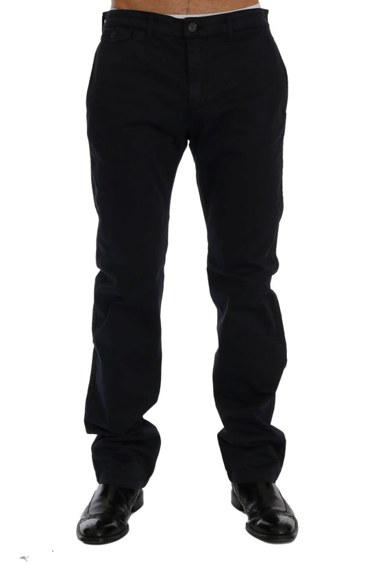 GF Ferre Blue Cotton Stretch Chinos Pants