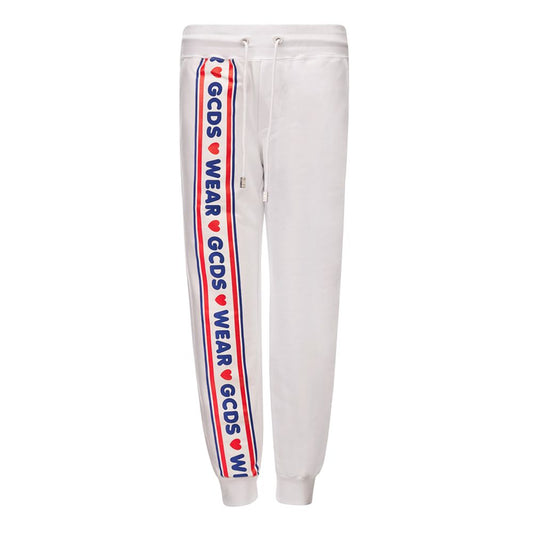 GCDS White Cotton Joggers (Workout Pants)