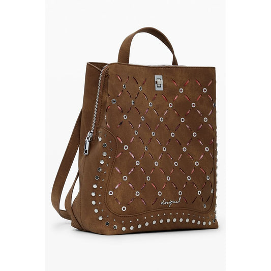 Desigual Marrone Poliuretano Women Backpack